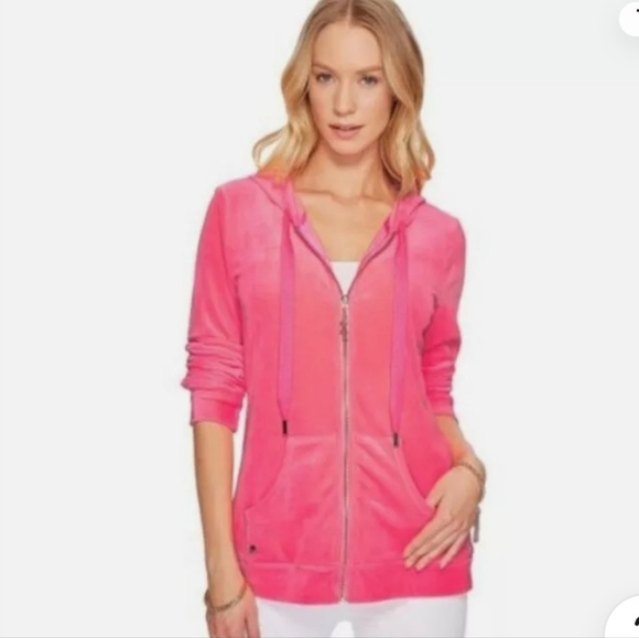 Lilly pulitzer Larina Velour full zip hoodie. - Picture 2 of 13